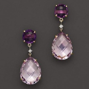 Earrings cluaise dangle jewelry is déanaí cluaise dangling amythest cluaise gemstone sintéiseacha
