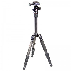 Kingjoy K029 Sraith Taistil Tripod Éadromach Fiber Charbóin le Ceann V00 Ball