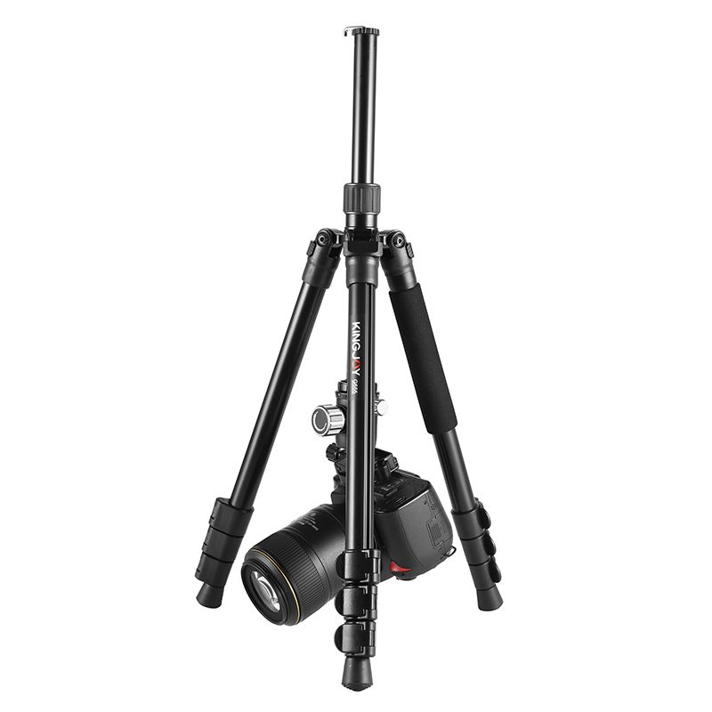 KINGJOY G555 61.5 in / 156 cm Loc Smeach Ceamara Monapod Tripod, Tripod Inaistrithe Éadrom le Ceann 360 ° Panoramic Ball + 1/4 