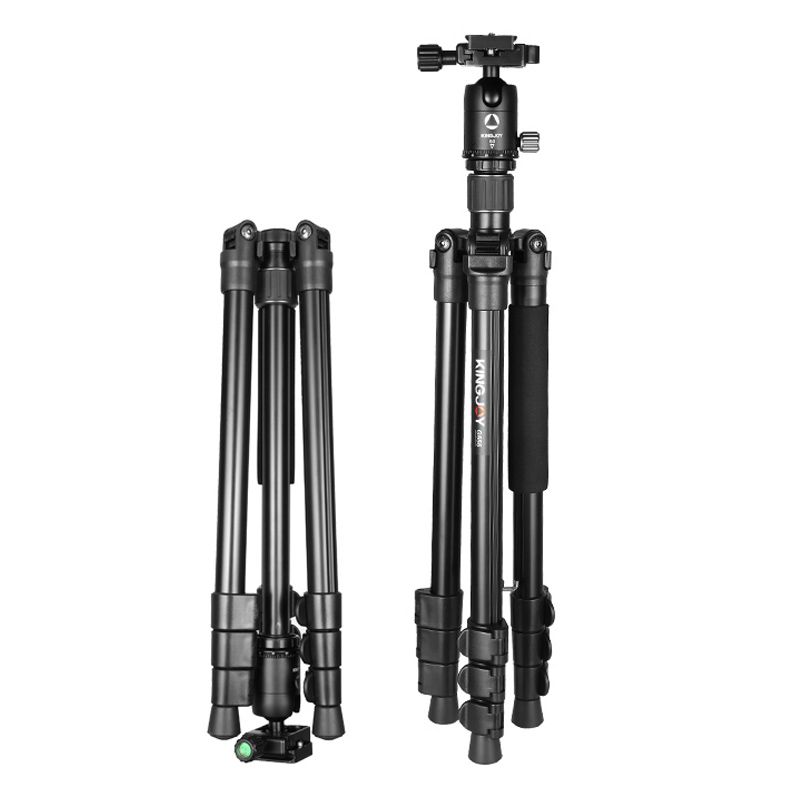 KINGJOY G555 61.5 in / 156 cm Loc Smeach Ceamara Monapod Tripod, Tripod Inaistrithe Éadrom le Ceann 360 ° Panoramic Ball + 1/4 