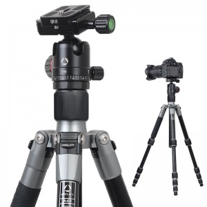 Tripod Foldable Ríoga Alúmanaim Kingjoy le Ceann Ball Próifíl Íseal T11