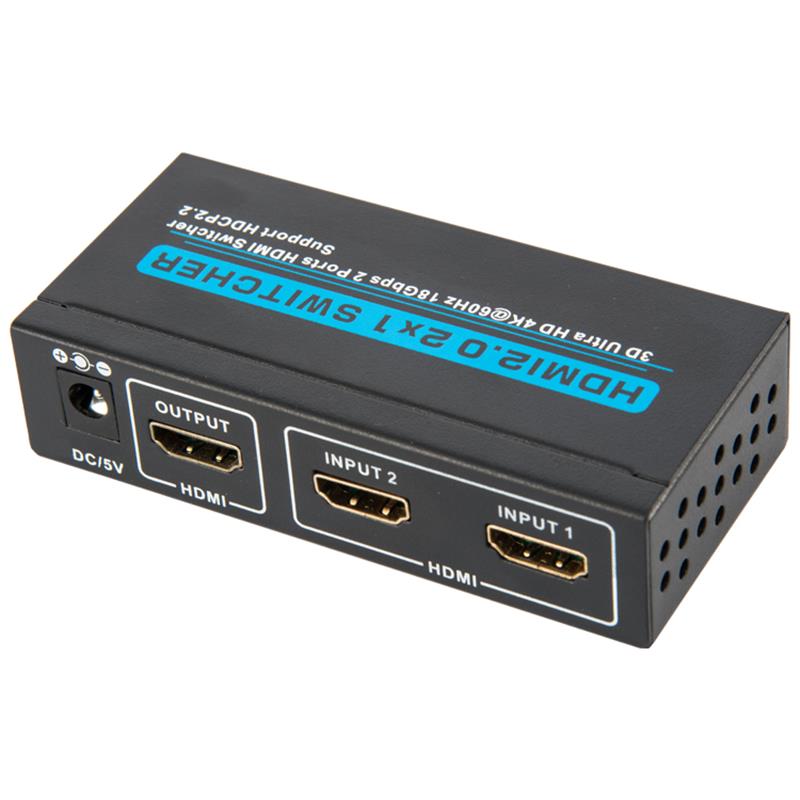 V2.0 HDMI 2x1 Switcher Support 3D Ultra HD 4Kx2K @ 60Hz HDCP2.2