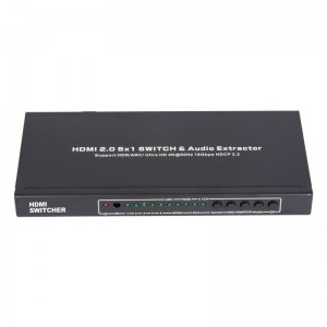 V2.0 HDMI 5x1 Switcher & Tacaíocht Fuaime Fuaime ARC Ultra HD 4Kx2K @ 60Hz HDCP2.2 18Gbps