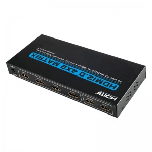 V2.0 HDMI 4x2 Maitrís Tacaíocht Ultra HD 4Kx2K @ 60Hz HDCP2.2 18Gbps Le Sliocht Fuaime