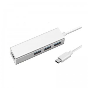 USB Cineál C go LAN (1000M) + Cuibheoir Mol USB 3.0x3