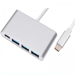 Cineál USB 4-in-1 USB le USB Adapter Mol 3.0x3 + Cineál C