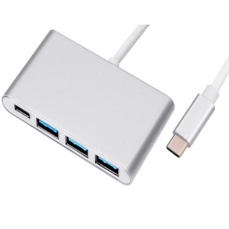 Cineál USB 4-in-1 USB le USB Adapter Mol 3.0x3 + Cineál C