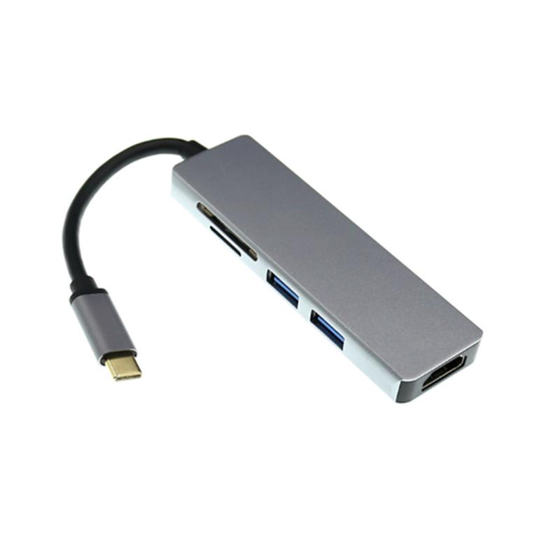 USB Cineál C Chun HDMI + 2 x USB 3.0 + Léitheoir Cárta SD