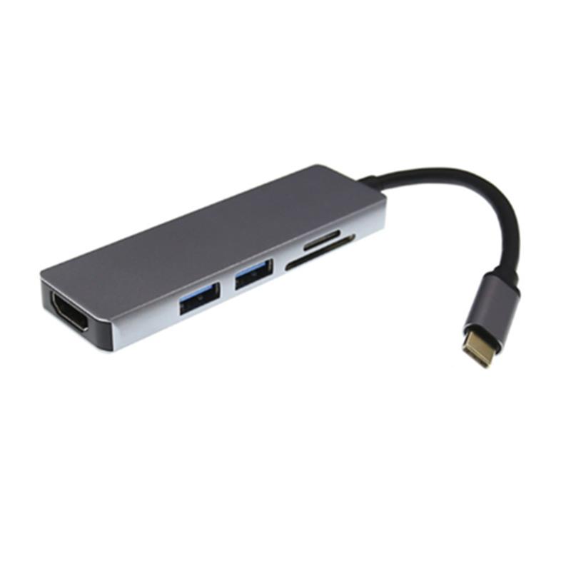 USB Cineál C Chun HDMI + 2 x USB 3.0 + Léitheoir Cárta SD