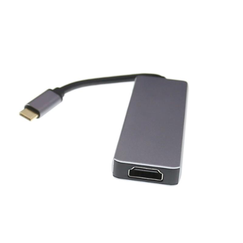 USB Cineál C Chun HDMI + 2 x USB 3.0 + Léitheoir Cárta SD