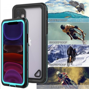 Pc + tpe nua + Accessories peataí glaisdhíonach deannaigh uiscedhíonach peataí Cás do chlúdach iphone 11 (gorm) trédhearcach