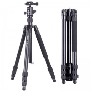 Ceamara Solas Éadrom Alúmanaim Iniompartha Ardchaighdeáin KINGJOY Tripod K1008 + C10