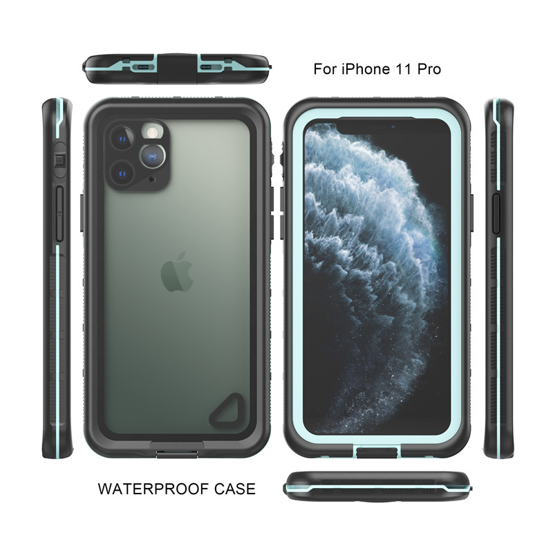 Cill uiscedhíonach is fearr iphone 11 iphone pro-uiscedhíonach uiscedhíonach pro-pro 11 pro (gorm) le clúdach trédhearcach ar ais