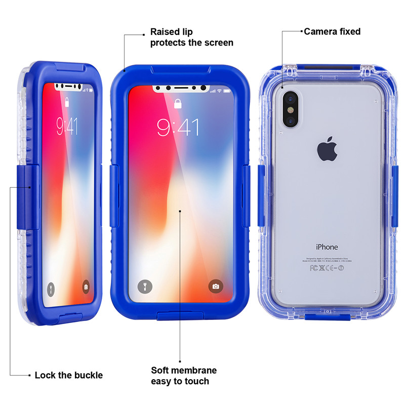 IP68 iphone’i juhtum, mis on parim veekindel veekindel telefonikohver ujumiseks veekindlas veekindlas iphone XS’i juhtumis (“Blue ”)