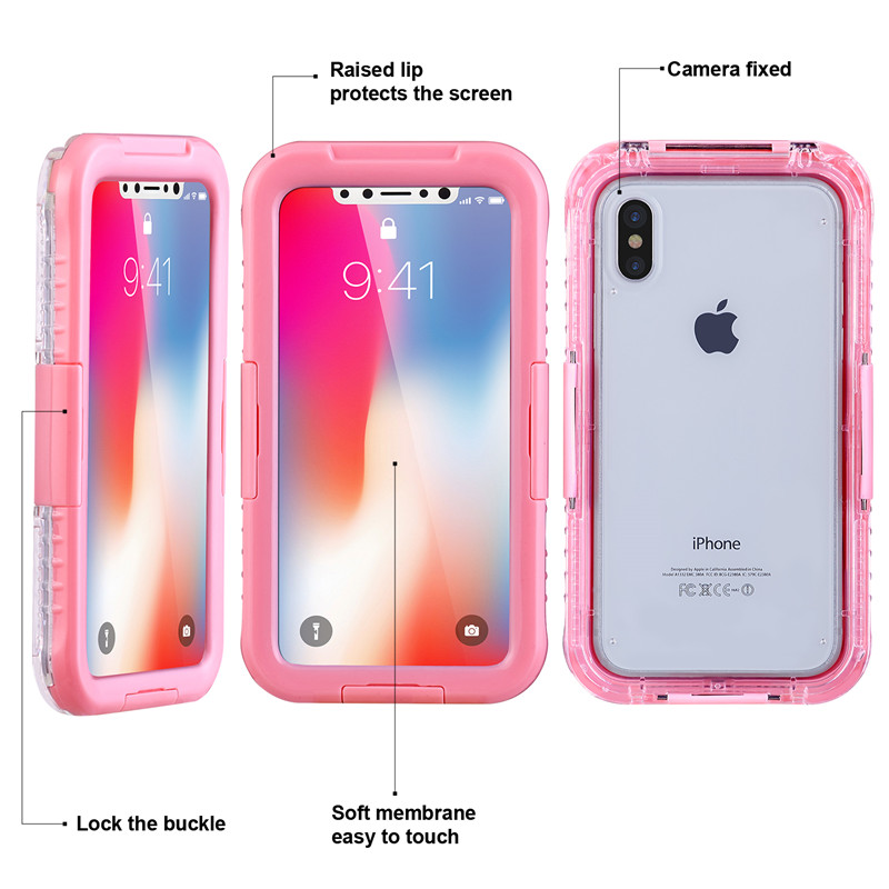 Iphone XR ip68 (veekindel telefonirahakott) kõik veekindel kohver (Pink …)