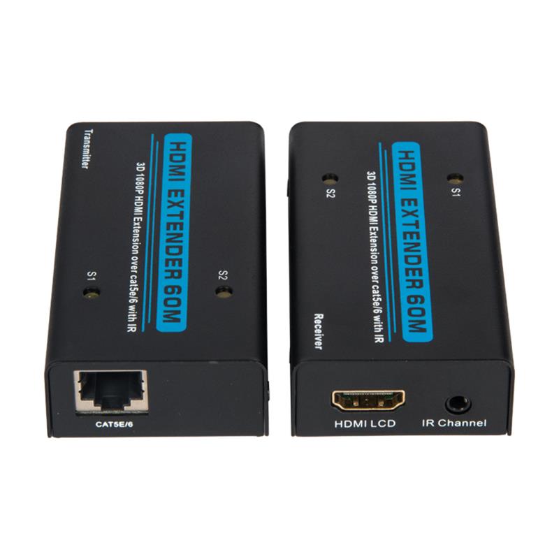 V1.3 HDMI Extender 60m üle ühe cat5e/6 kaabli IR toetusseadmega Täis HD 1080P