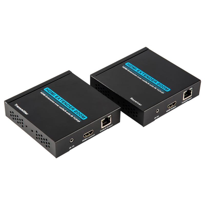 V1.3 HDMI Extender 200m thar thacaíocht cábla Aonair cat5e / 6 Iomlán HD 1080P POE