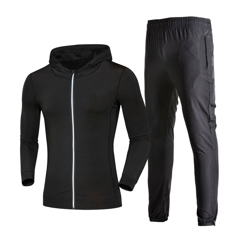 FDM022- Men\ Sports Running Set Outwear Hoodie+ Püksid