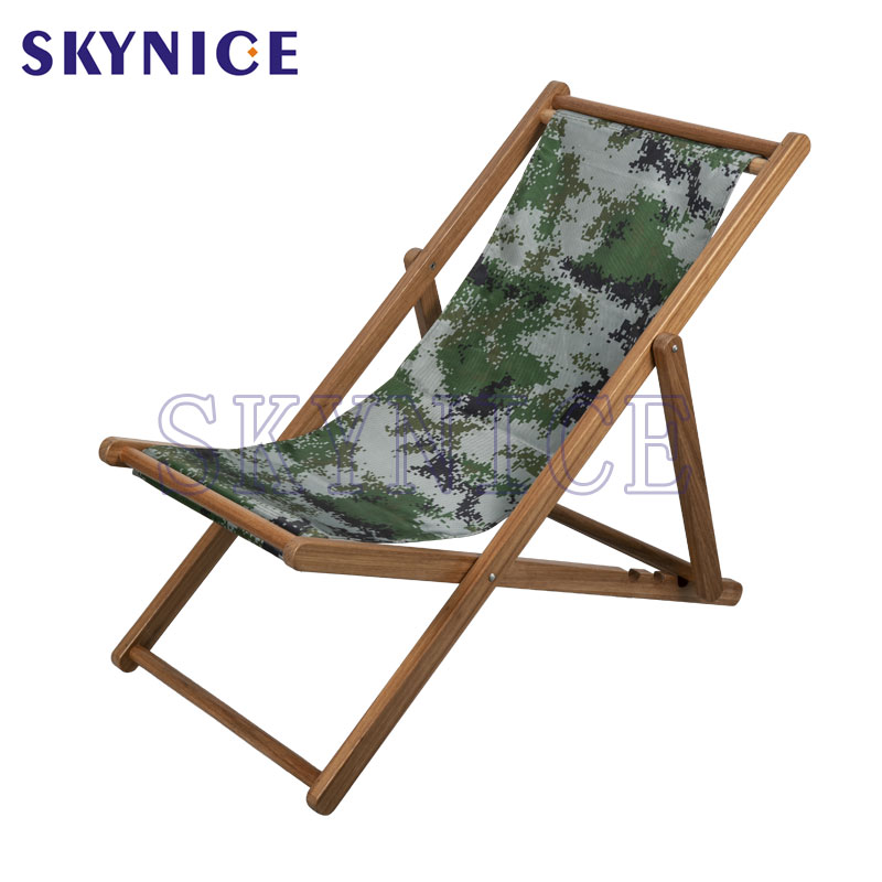 Factory Hot Sale Wooden Canvas Folling Requining Beach Chair