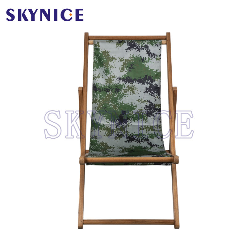 Factory Hot Sale Wooden Canvas Folling Requining Beach Chair