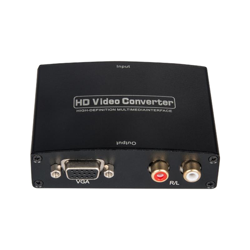 HDMI A VGA + R / L Tiontaire Fuaime AUDIO 1080P