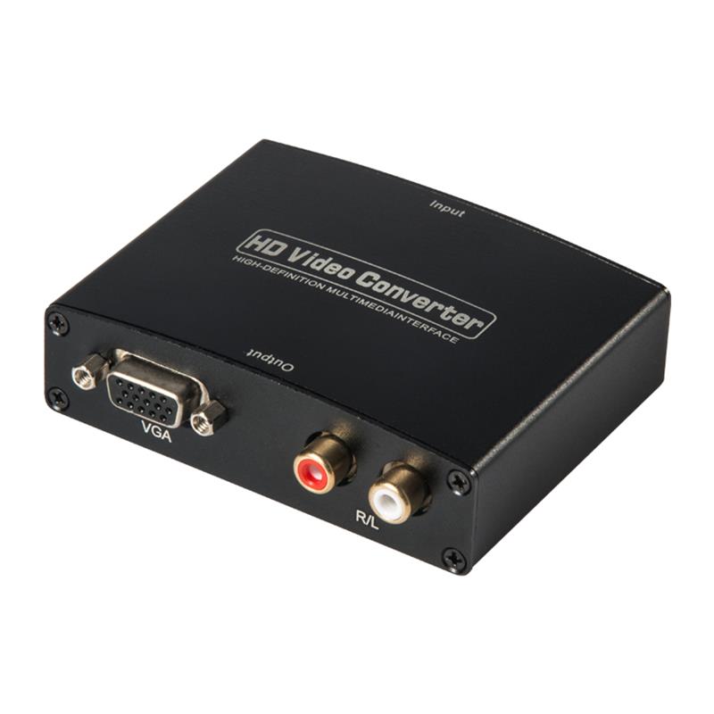 HDMI A VGA + R / L Tiontaire Fuaime AUDIO 1080P