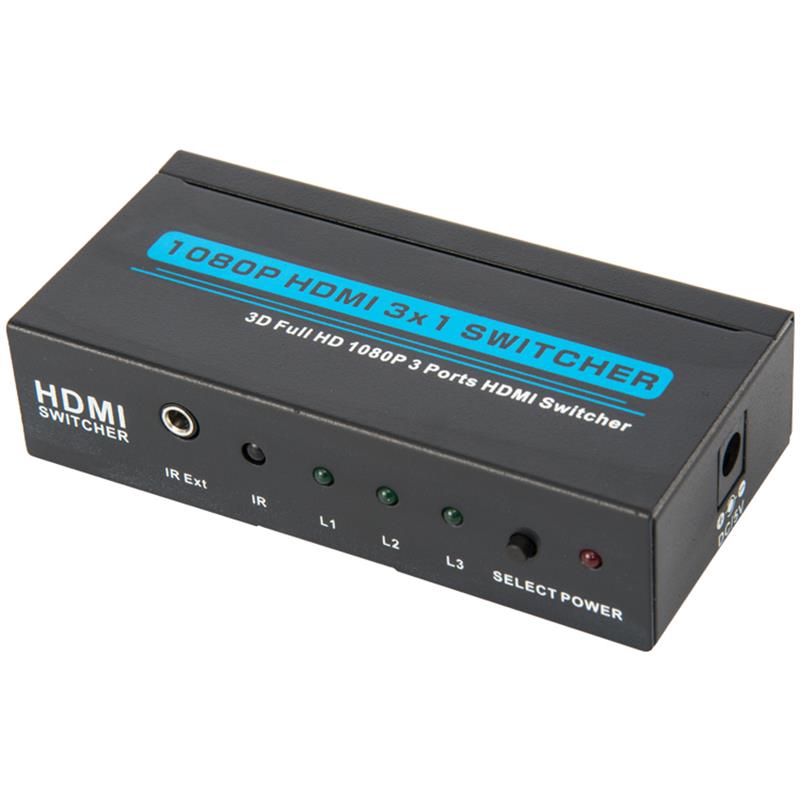 V1.3 HDMI 3x1 Switcher Support 3D Iomlán HD 1080P