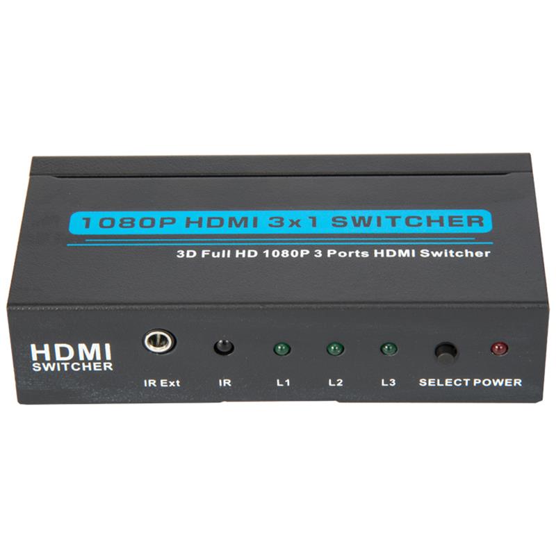 V1.3 HDMI 3x1 Switcher Support 3D Iomlán HD 1080P