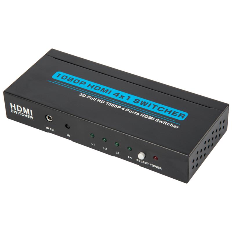 V1.3 HDMI 4x1 Switcher Support 3D Iomlán HD 1080P