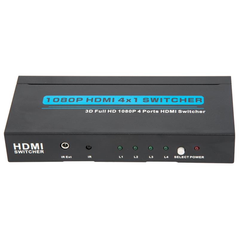 V1.3 HDMI 4x1 Switcher Support 3D Iomlán HD 1080P