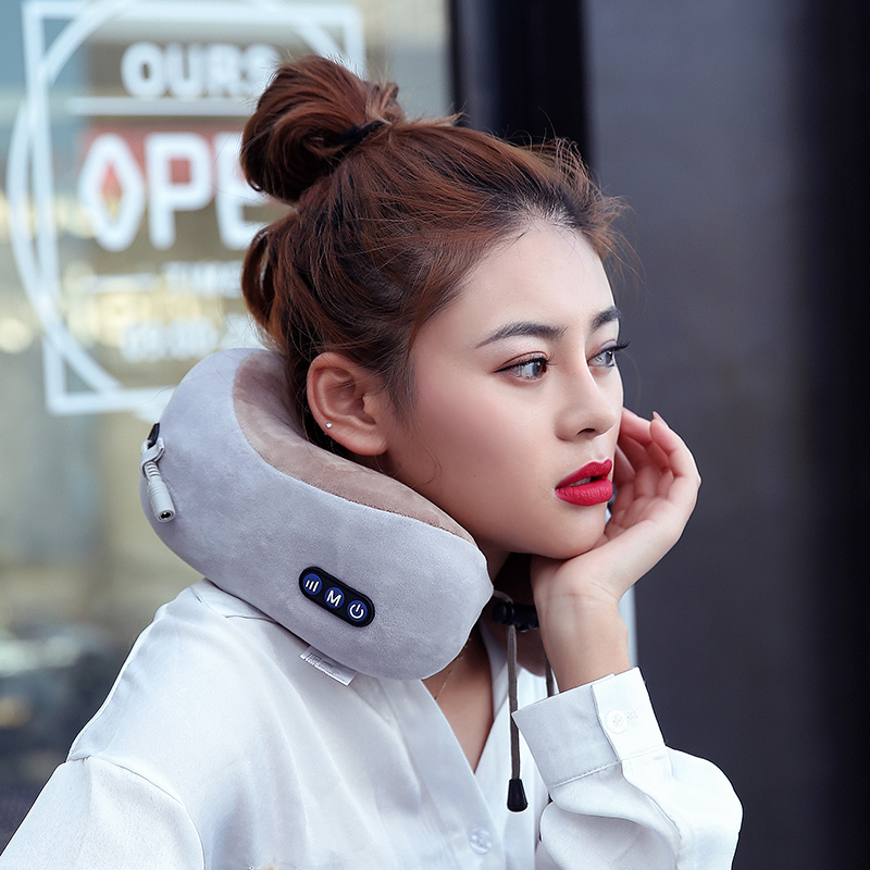 Cluasán Suathaireacht U-Cruth Cuimhne Muineál Foam Massage Taistil Pillow Muineál