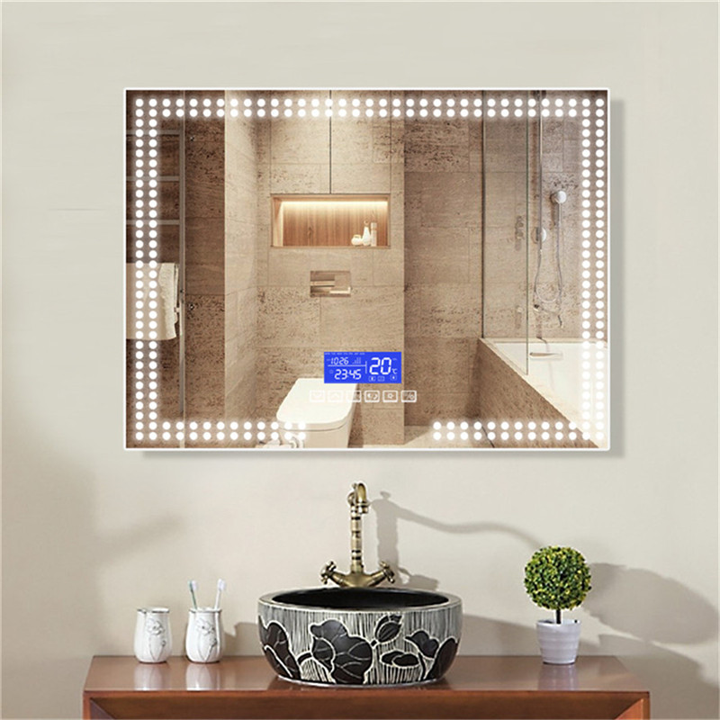 High Quality Wall Mounted Cooper-free LED Heledast seinast vannitoa peegel Bluetooth spiiker