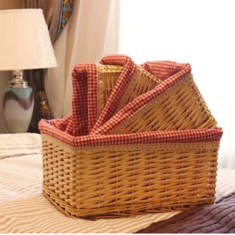 Sraith de 3 Ciseán Wicker