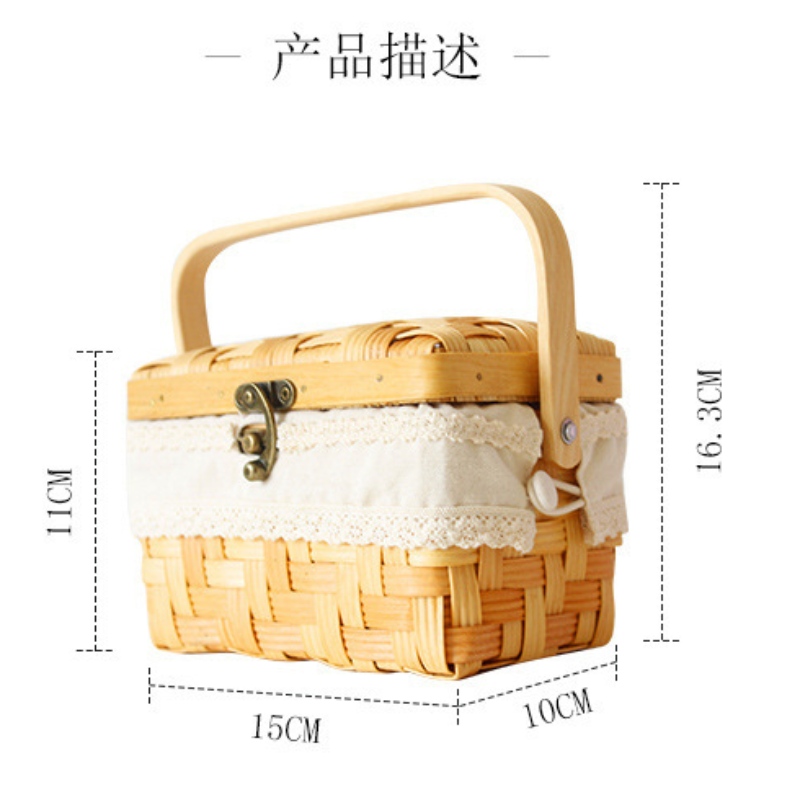 Puidust kootud korv kaanega