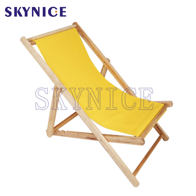 Solid Wood Outdoor Furntiure Volditable Canvas Beach Chair