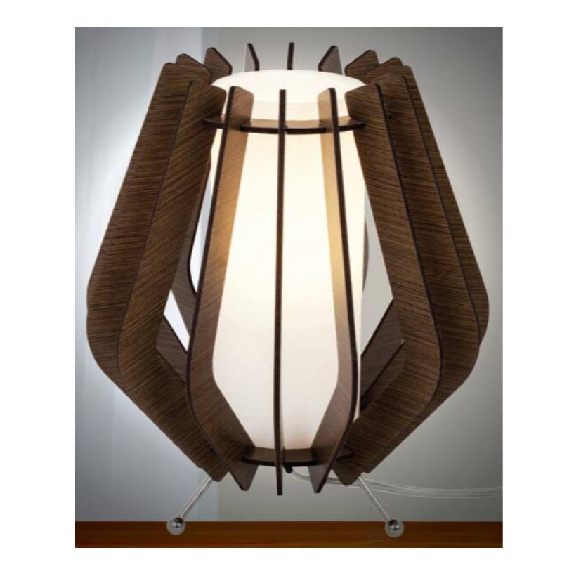 Lampa tábla adhmaid donn dorcha le scáth gloine