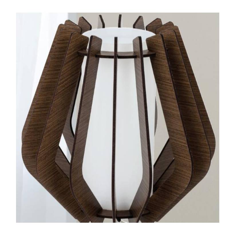 Lampa tábla adhmaid donn dorcha le scáth gloine