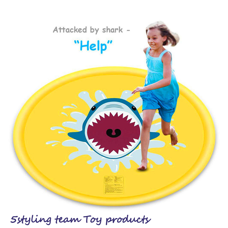 Vee spray matt õues muruvaip Lapsed mängivad vee mänguasjad delfiini vee spray mati surfamine vikerkaare vee slide