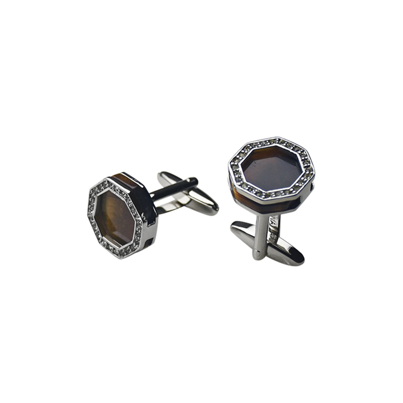 Tiger s Eye&Crystal Personalized Shirts Cuff Links