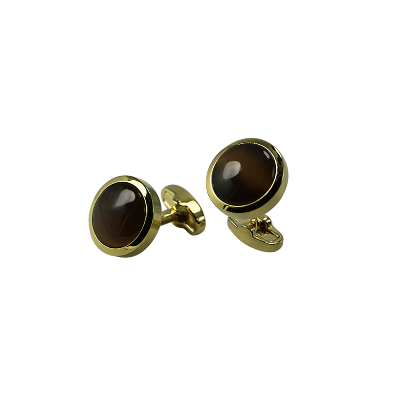 Brown Cat s Eye Gold Plated Kohandatud Cuff Lingid