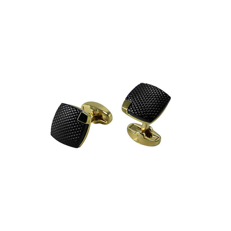 2-tonnide viisi kuld ja Gunmetal Plated Square Cool Cuff Links