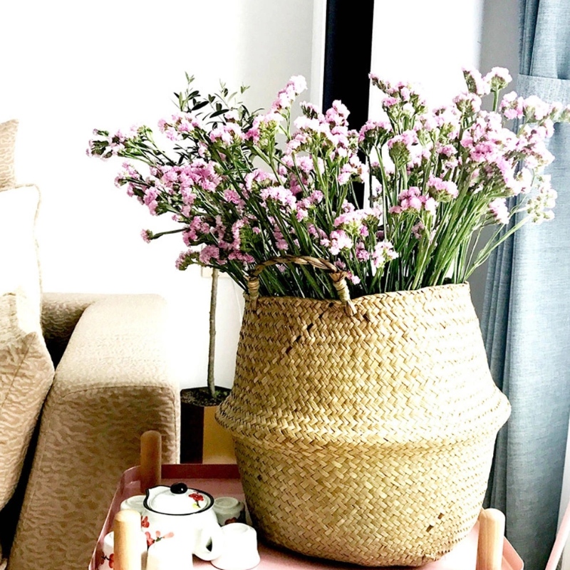 Ciseán Belly Seagrass Uigí le haghaidh seastán pant pota bláthanna Stórála