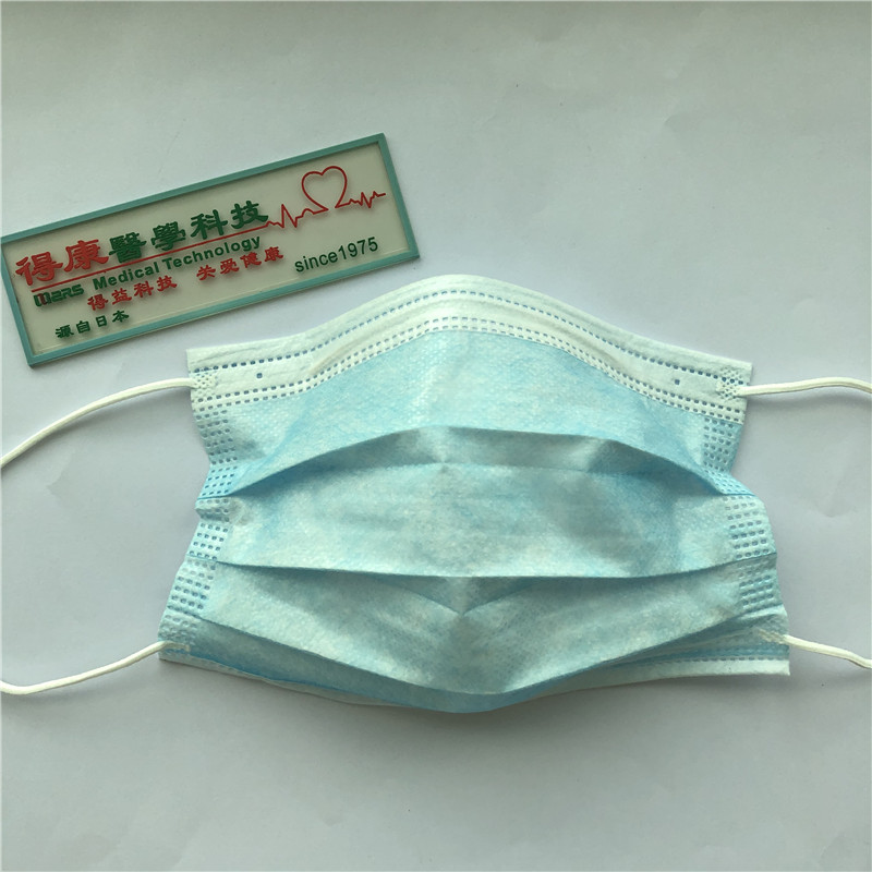 Kvaliteetne 3-kihiline Earl oop sinine ühekordselt kasutatav mask Antibakteriaalne ja tolmukindel