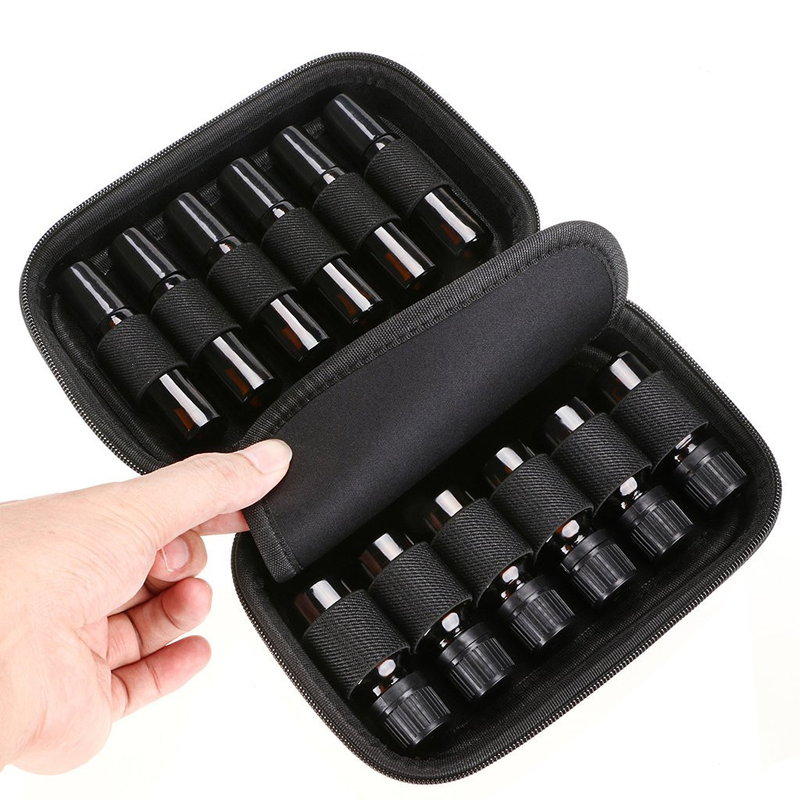 Go bunúsach mála ola 12 ghreille mála stórála buidéal ola zipper bosca stórála bosca pacála ola riachtanach iniompartha