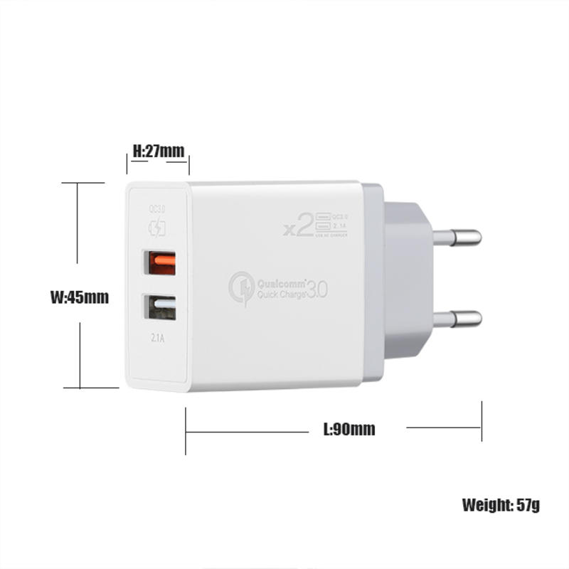 EU/US/UK PD 18W + 5V 2.4A 2 port USB C Kiire Charger universaalne universaalne mitme reisiga seotud laadija