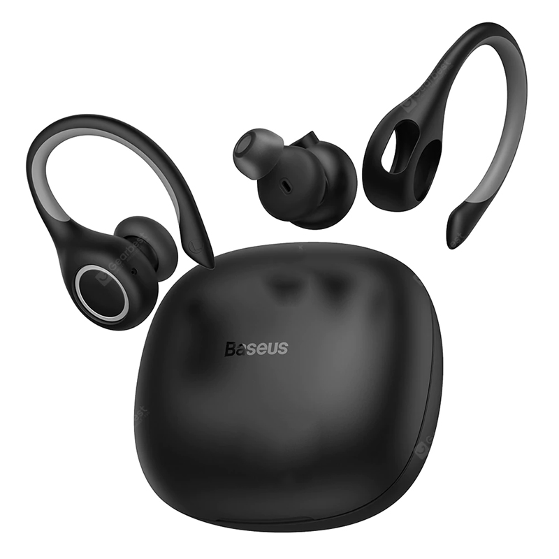 Baseus Encok W17 Sport Bluetooth kõrvaklapid Kõrvaklapid TWS traadita kõrvaklapid Tugi Qi Wireless Charling Smart Touch IP55 veekindel - must
