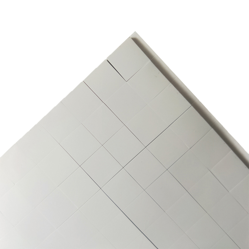 Is féidir bileog silicone seoltaí teirmeach atá neamhdhíobhálach don chomhshaol, doirteal teasa liath-bán ar chúl aonair, bileog silicone ionsúite turrainge agus fuaimdhíonach a ghearradh go bás