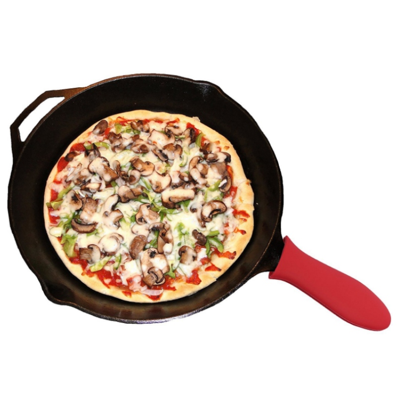 Clúdach láimhseáil glóthach shilice tiubha clúdach pan láimhseáil clúdach friochadh pan glóthach shilice láimhseáil insliú teasa glove clúdach frith-duillín