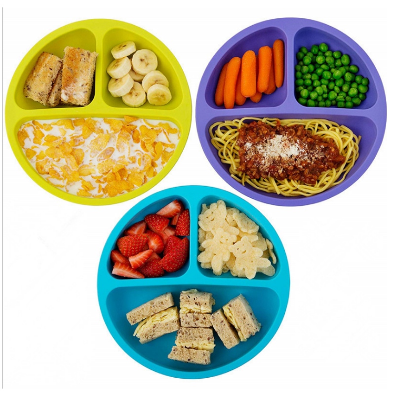 Babhla leanaí agus pláta silicone pláta aghaidh miongháire silicone comhtháite