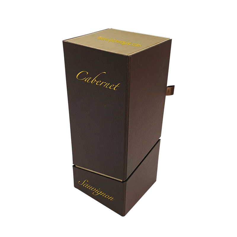 Bosca Bronntanais Dúnadh Maighnéadach Collapsible Donn don Uisce Beatha